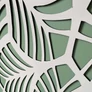 Kép 14/16 - Fali dekorpanel, trópusi levél minta, 50x150 cm, 3 mm HDF - Fehér falburkolat