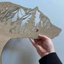Kép 4/12 - Fali dekoráció, medve minta 100x50 cm, 3 mm HDF - sonoma tölgy, lézerrel vágot