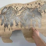 Kép 9/12 - Fali dekoráció, medve minta 100x50 cm, 3 mm HDF - sonoma tölgy, lézerrel vágot
