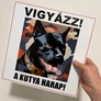 Kép 2/9 - Vigyázz! A kutya harap! PVC tábla dekoráció 30x30 cm japán stílus
