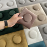 KERMA Cubes építőkocka textil dekor kárpitozott falpanel 12,5x12,5 cm, több színben